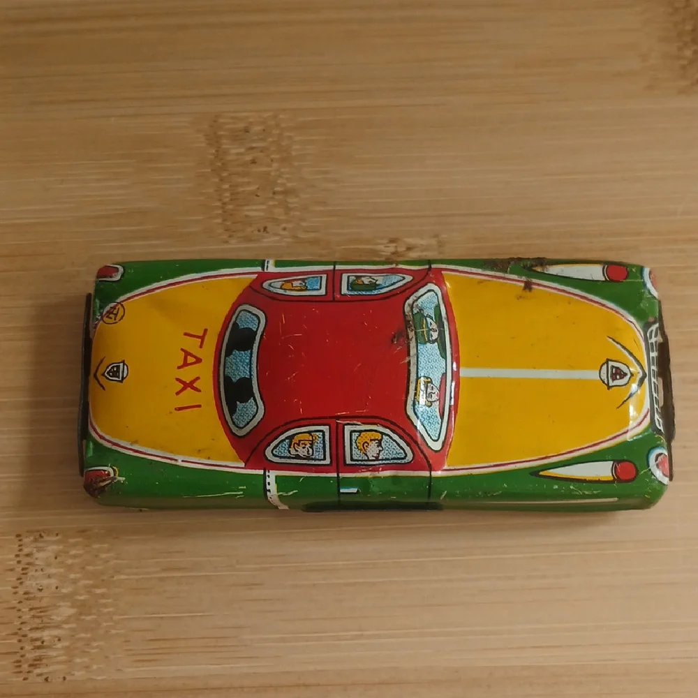 Vintage Tin Toy Taxi Car 1950's